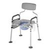 VEVOR Bedside Commode Chair, 500 lbs Capacity, 4-in-1 Portable Toilet and Raised Toilet Seat with Padded Seat & Backrest, Detachable 5L Bucket