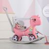 Rocking Horse for Toddlers , Balance Bike Ride On Toys with Push Handle, Backrest and Balance Board for Baby Girl and Boy