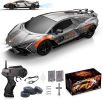 Remote Control Car RC Drift Car 1:16 Scale 4WD 18KM/H High Speed Model Vehicle 2.4GHz with LED Lights Spray Rubber Tire Racing Sport Toy for Adults Bo