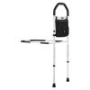 VEVOR Bed Rail for Elderly, Bedside Assist Rails with Supporting Leg and PU Handrail, Adjustable Height Carbon Steel Pipe Bedside Cane