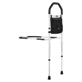 VEVOR Bed Rail for Elderly, Bedside Assist Rails with Supporting Leg and PU Handrail, Adjustable Height Carbon Steel Pipe Bedside Cane