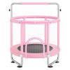 VEVOR 55" Kids Trampoline, 4.6FT Indoor Outdoor Trampoline, Mini Toddler Recreational Trampolinewith Safety Enclosure Net and Basketball Hoop