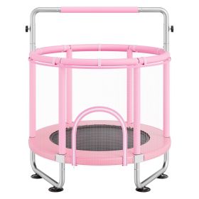 VEVOR 55" Kids Trampoline, 4.6FT Indoor Outdoor Trampoline, Mini Toddler Recreational Trampolinewith Safety Enclosure Net and Basketball Hoop