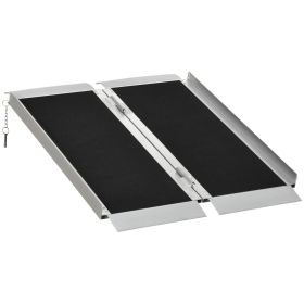 3ft Portable Wheelchair Ramp, Aluminum, Single-Fold, Mobility Scooter Access, with Handle, Black