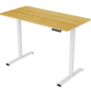 Electric Standing Desk Whole Piece Adjustable Height Desk Home Office Computer Workstation Sit Stand up Desk (White Frame + Maple Top)