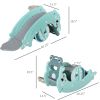 3-in-1 Kids Slide And Rocking Horse Dual-Use Children Activity Equipment Portable Slide Indoor Outdoor Playground Toy W/ Basketball Hoop Toddler Birth