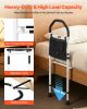 VEVOR Bed Rail for Elderly, Bedside Assist Rails with Supporting Leg and PU Handrail, Adjustable Height Carbon Steel Pipe Bedside Cane