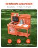 VEVOR Mud Kitchen for Kids, Wooden Toy Play Kitchen Set, Outdoor Toddler Grocery Store Playset for Boys & Girls, Pretend Play Kitchen with Stoves