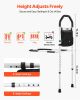VEVOR Bed Rail for Elderly, Bedside Assist Rails with Supporting Leg and PU Handrail, Adjustable Height Carbon Steel Pipe Bedside Cane