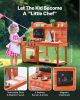 VEVOR Mud Kitchen for Kids, Wooden Toy Play Kitchen Set, Outdoor Toddler Grocery Store Playset for Boys & Girls, Pretend Play Kitchen with Stoves