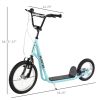 Teens Scooter Kick Scooter, Adjustable Handlebar, Dual Brakes, Inflatable Wheels, Blue, for 5+