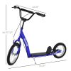 Kids Ride On Kick Scooter, Blue, Adjustable Handlebar, Dual Brakes, Inflatable Wheels, for Ages 5+