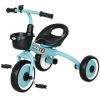 Adjustable Toddler Tricycle for Ages 2-5, Blue Bike with Basket, Bell, Comfort Grips, Kids' Outdoor Ride-Ons