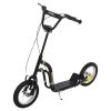 Youth Scooter with Dual Brakes, 12-Inch Inflatable Wheel, Black, for Ages 5+