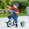 Adjustable Toddler Tricycle for Ages 2-5, Blue Bike with Basket, Bell, Comfort Grips, Kids' Outdoor Ride-Ons