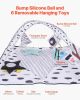 VEVOR Baby Play Gym Mat, Tummy Time Mat with 6 Sensory Toys, Baby Activity Mat with 2 Touch Balls & Soft Fabric for Sensory & Motor Skill Development