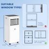 10000 BTU Mobile Air Conditioner for Cooling and Dehumidifying, Remote Control, 24H Timer, LED Display, Black