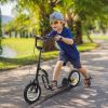 Youth Scooter with Dual Brakes, 12-Inch Inflatable Wheel, Black, for Ages 5+