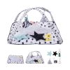 VEVOR Baby Play Gym Mat, Tummy Time Mat with 6 Sensory Toys, Baby Activity Mat with 2 Touch Balls & Soft Fabric for Sensory & Motor Skill Development
