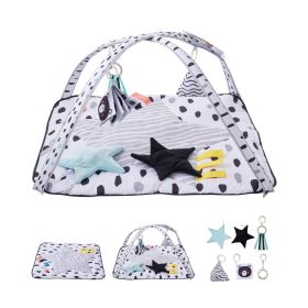 VEVOR Baby Play Gym Mat, Tummy Time Mat with 6 Sensory Toys, Baby Activity Mat with 2 Touch Balls & Soft Fabric for Sensory & Motor Skill Development