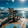 Foldable lightweight wheelchair. Equipped with double hand brakes. Adult wheelchair. Weighs only 27 lbs. Reversible and height adjustable armrests (15
