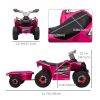 6V Electric Toy Car with Back Trailer, Forward Backward, Wear-Resistant Wheels for Ages 18-36 Months, Pink