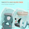 3-in-1 Kids Slide And Rocking Horse Dual-Use Children Activity Equipment Portable Slide Indoor Outdoor Playground Toy W/ Basketball Hoop Toddler Birth