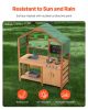 VEVOR Mud Kitchen for Kids, Wooden Toy Play Kitchen Set with Accessories, Outdoor Toddler Grocery Store Playset, Pretend Play Kitchen with Stoves