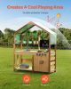 VEVOR Mud Kitchen for Kids, Wooden Toy Play Kitchen Set with Accessories, Outdoor Toddler Grocery Store Playset, Pretend Play Kitchen with Stoves