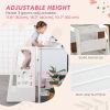Toddler Kitchen Helper 2 Step Stool with Adjustable Height Platform and Safety Rail, White