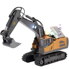VEVOR Remote Control Excavator Toy, 11 Channel, 1:20 Scale Remote Control Digger Toy, RC Excavator with Lights & Sounds