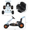 Cute Pedal Go Kart for Kids Ride On Car with Adjustable Seat Plastic Wheels Handbrake Shift Lever in White