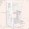 Toddler Kitchen Helper 2 Step Stool with Adjustable Height Platform and Safety Rail, White
