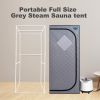 Full Size Portable Grey Steam Sauna tent–Personal Home Spa, with Steam Generator, Remote Control, Foldable Chair