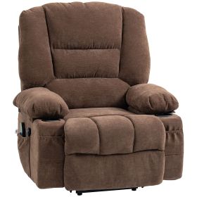 Power Lift Chair, Electric Recliner Chair with Vibration Massage, Heat, Side Pockets, Quick Assembly, Brown
