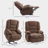 Power Lift Chair, Electric Recliner Chair with Vibration Massage, Heat, Side Pockets, Quick Assembly, Brown
