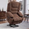 Power Lift Chair, Electric Recliner Chair with Vibration Massage, Heat, Side Pockets, Quick Assembly, Brown