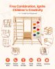 VEVOR Indoor Jungle Gym, 7-in-1 Toddler Indoor Playground, 43 x 47.2 x 47 inch, with Wood and Rope Ladder, Net Ladder, Swing, Monkey Bar, Slide