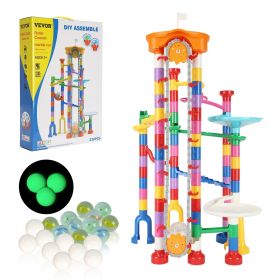 VEVOR Marble Run Set, 230 PCS with Motorized Elevator, with 15 Plastic Marbles, Marble Maze Building Block Brain Game