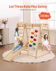 VEVOR Indoor Jungle Gym, 7-in-1 Toddler Indoor Playground, 43 x 47.2 x 47 inch, with Wood and Rope Ladder, Net Ladder, Swing, Monkey Bar, Slide