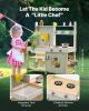 VEVOR Mud Kitchen for Kids, Wooden Toy Play Kitchen Set, Outdoor Toddler Grocery Store Playset, Pretend Play Kitchen with Stoves, Tank, Faucet