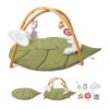 VEVOR Baby Play Gym Mat, Baby Activity Mat with 6 Sensory Toys, Oversize Leaf-Shaped Tummy Time Mat for 0-18 Months Newborn Infant
