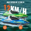 VEVOR RC Boat, 2 Pack 2.4GHz 12 km/h, Remote Control Boat for Pools & Lakes, Racing Boat with LED Light, 4 Rechargeable Batteries
