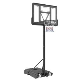 VEVOR Basketball Hoop, 4-10 ft Adjustable Height Portable Backboard System, 44 inch Basketball Hoop & Goal, Kids & Adults Basketball Set with Wheels