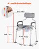 VEVOR Bedside Commode Chair, 500 lbs Capacity, 4-in-1 Portable Toilet and Raised Toilet Seat with Padded Seat & Backrest, Detachable 5L Bucket