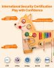 VEVOR Puppy Activity Wall Busy Board Panels, 12 Activities, Montessori Sensory Wall Toy for Kids 3-12 Years, Montessori Learning Activity Center
