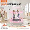 VEVOR 55" Kids Trampoline, 4.6FT Indoor Outdoor Trampoline, Mini Toddler Recreational Trampolinewith Safety Enclosure Net and Basketball Hoop