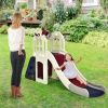 6-in-1 Toddler Climber Slide Playset with Basketball Hoop