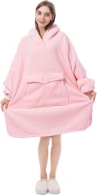 Krifey Wearable Blanket Hoodie, Oversized Sherpa Hooded as Birthday Gifts Christmas Gifts for Mom Women Girlfriend Men (Color: Pink, size: Adult)