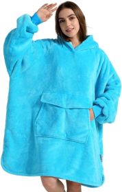 Krifey Wearable Blanket Hoodie, Oversized Sherpa Hooded as Birthday Gifts Christmas Gifts for Mom Women Girlfriend Men (Color: Teal, size: Adult)